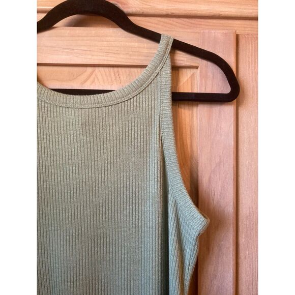 A New Day | Olive/sage green ribbed tank top maxi dress | Small - Picture 3 of 5